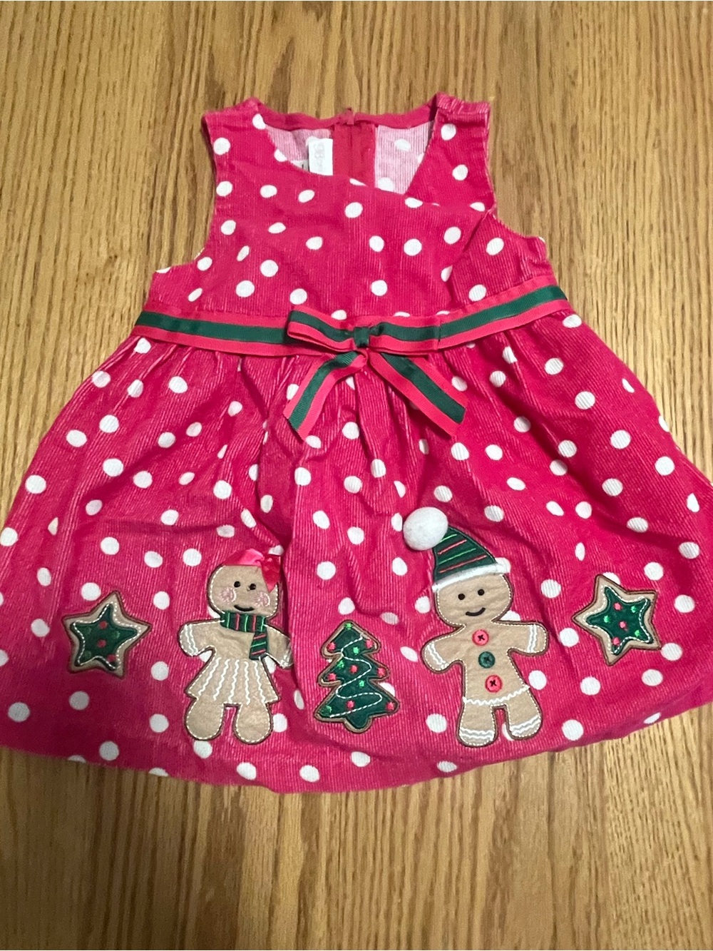 Bonnie Baby -Toddler- 18 months Christmas Dress Jumper Gingerbread- Trees Stars